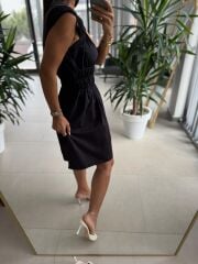 Ms 2099 laci Gipe Detaylı Poplin Elbise