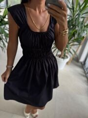 Ms 2099 laci Gipe Detaylı Poplin Elbise