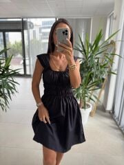 Ms 2099 laci Gipe Detaylı Poplin Elbise