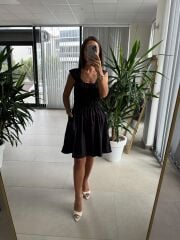 Ms 2099 laci Gipe Detaylı Poplin Elbise