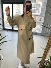 Dr 2458 Balköpüğü midi sweat elbise