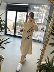 Dr 2458 Balköpüğü midi sweat elbise