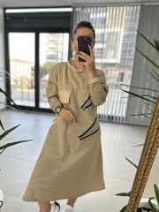 Dr 2458 Balköpüğü midi sweat elbise
