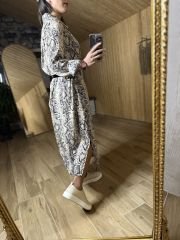 Snake vizon siyah gömlek elbise