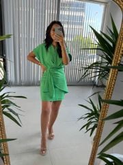 Mc 5870 Floss Linen Green Shirt Dress