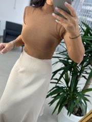 Sg Yarım Balıkçı Kahve Bluz