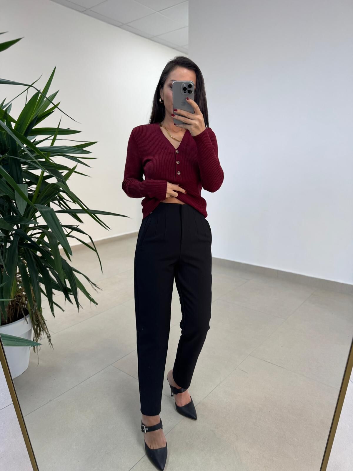 Zr 15129 Cep Detaylı Flotalu Siyah Pantolon