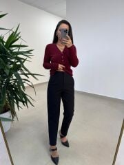 Zr 15129 Cep Detaylı Flotalu Siyah Pantolon