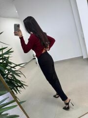 Zr 15129 Cep Detaylı Flotalu Siyah Pantolon