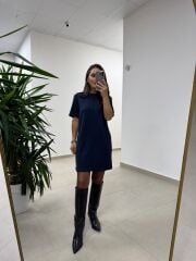 Bb 29166 Simli Çima Dikişli Laci Triko Elbise