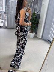 Bb 29945 Halter yaka Nakış Geçişli Takım