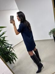 Bb 29166 Simli Çima Dikişli Laci Triko Elbise