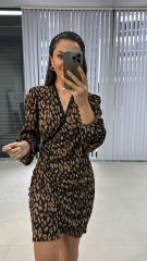 Leo Brown Knitwear Dress with Mc Scallop Detail