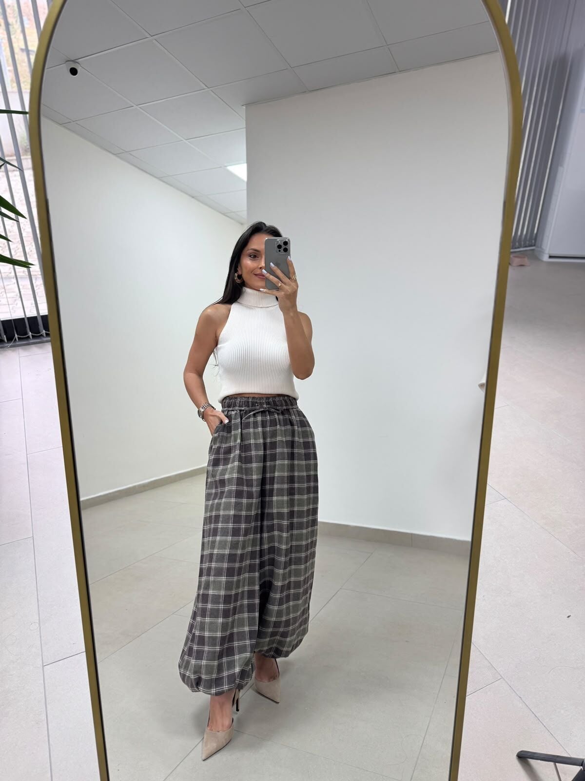 Qs 1059 Ekose Şalvar Pantolon