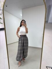 Qs 1059 Ekose Şalvar Pantolon