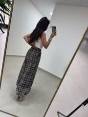 Qs 1059 Ekose Şalvar Pantolon