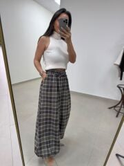 Qs 1059 Ekose Şalvar Pantolon