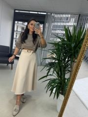 Orj. Marka Vizon Tül Detaylı Triko