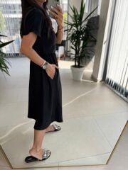 My 3760 Siyah Midi Bluzlu Elbise