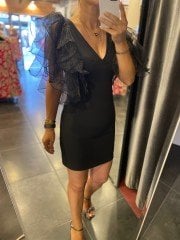 Orj brand dress with organza sleeve detail