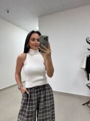Qs 1010 Krem Balıkçı Yaka Bolero Takım