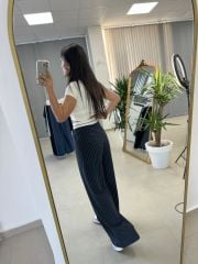 Gk Striped Navy Blue Trousers