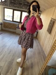 Zr yün pembe hırka