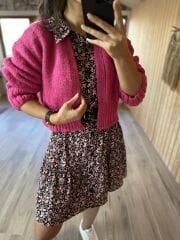 Zr yün pembe hırka