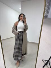 Qs 0006Vizon Oversize Uzun Triko Hırka
