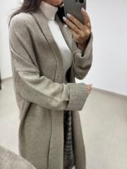 Qs 0006Vizon Oversize Uzun Triko Hırka
