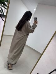 Qs 0006Vizon Oversize Uzun Triko Hırka