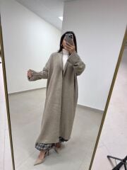 Qs 0006Vizon Oversize Uzun Triko Hırka