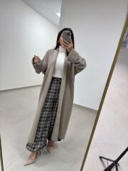 Qs 0006Vizon Oversize Uzun Triko Hırka