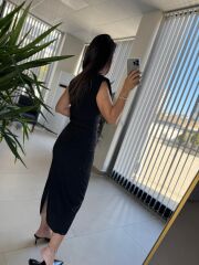My 3708 Siyah Taşlı Kalem Elbise