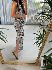 Mc 5893 Knitted Dress with Knot Detail
