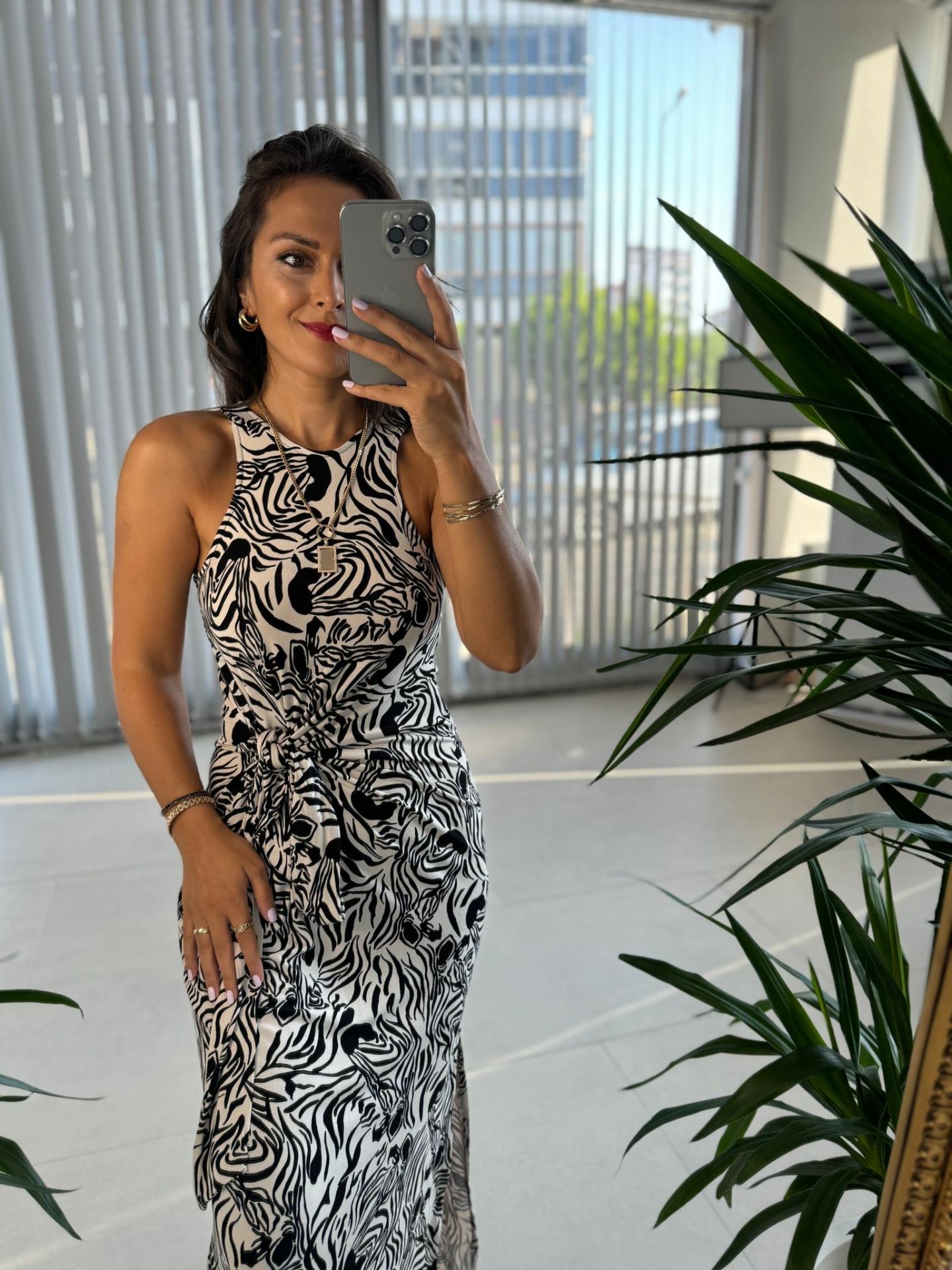 Mc 5893 Knitted Dress with Knot Detail