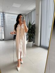 Fw 8118 Vizon Kemerli Tensel Taş Elbise