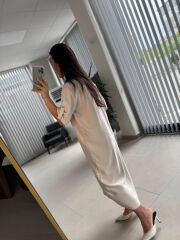 Fw 8118 Vizon Kemerli Tensel Taş Elbise