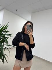 Ml 98215 Siyah Fermuar Detaylı Sweat