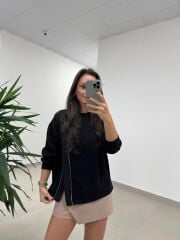 Ml 98215 Siyah Fermuar Detaylı Sweat