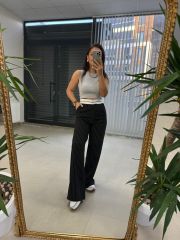 Gk Şerit Çizgili Siyah Pantolon