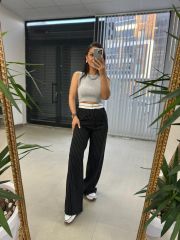 Gk Şerit Çizgili Siyah Pantolon