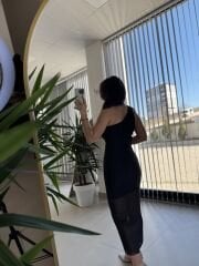 My 3703 Tek Omuz Dekolteli Taşlı Elbise