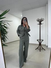 Art 4013 Tensel Kemer Detaylı Mint Yelek Takım