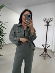 Art 4013 Tensel Kemer Detaylı Mint Yelek Takım