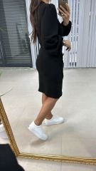 Mc Fisto Detaylı Siyah Triko Elbise