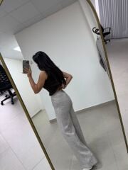 Qs 1008 Soft Dokulu Vizon Kırçıllı Triko Tunik Pantolon Takım