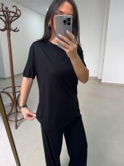 İv 0635 Pamuklu Penye Siyah Takım