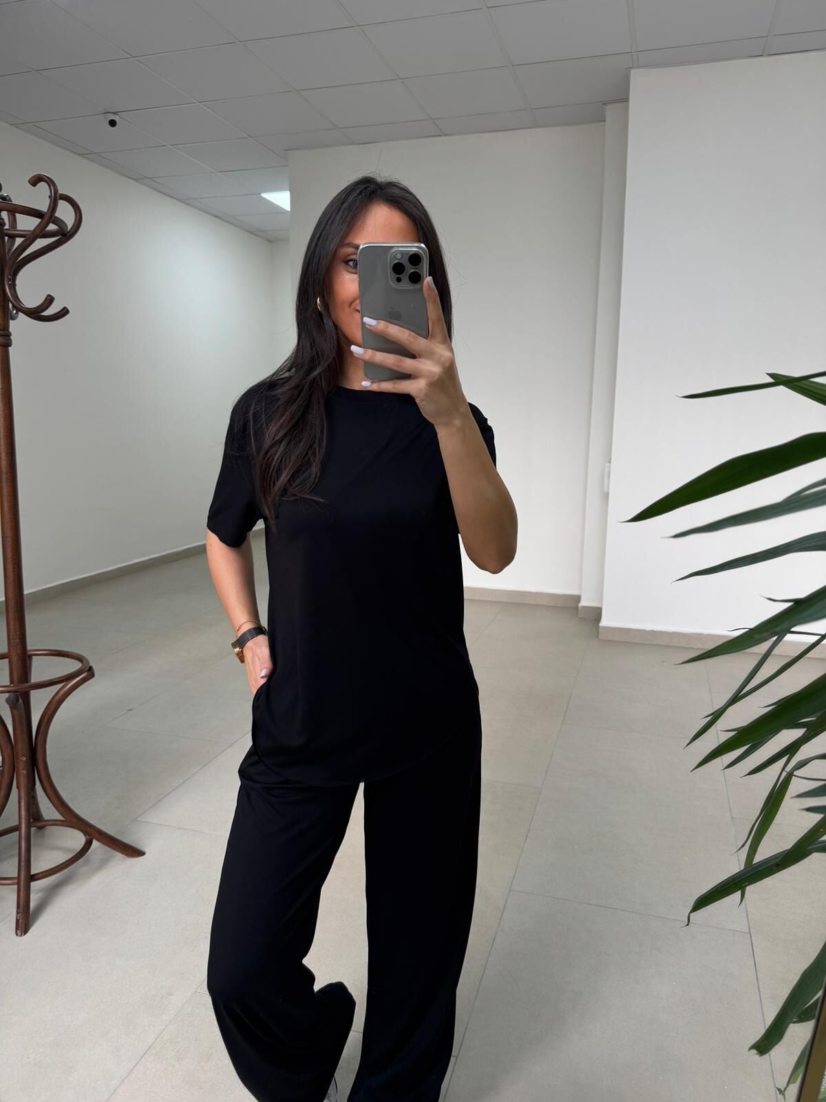 İv 0635 Pamuklu Penye Siyah Takım