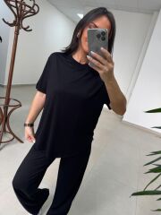 İv 0635 Pamuklu Penye Siyah Takım